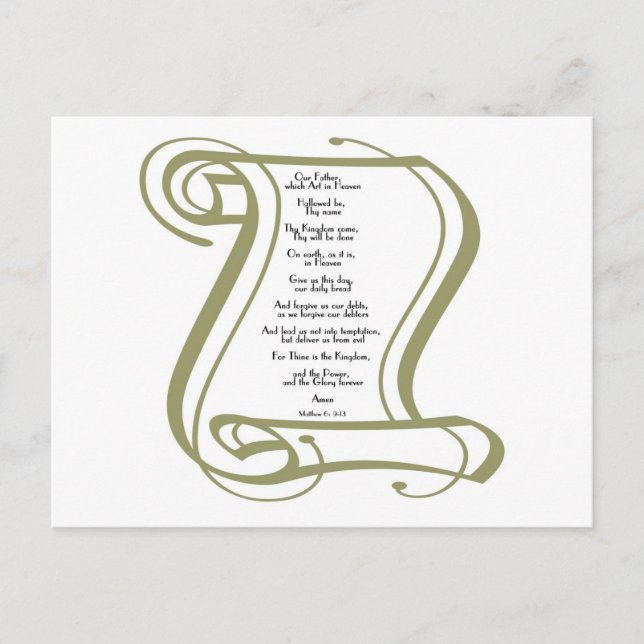 Cartão Postal O Pai Nosso (Frente)