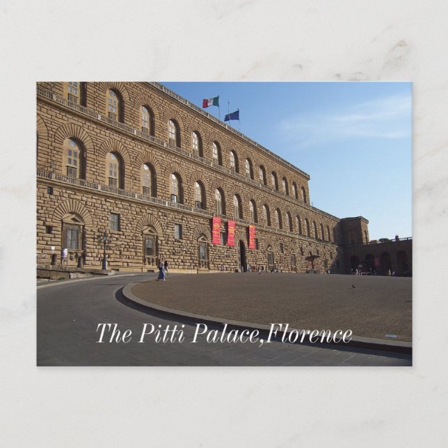 Cartão Postal O Palácio Pitti, Florença (Frente)