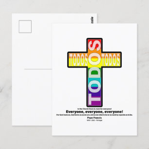 Cartão Postal O Papa Francisco cita. Igreja inclusiva para LGBTQ