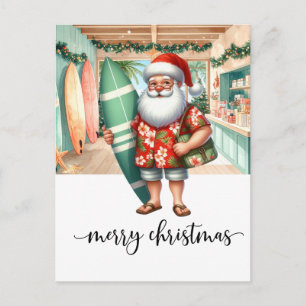 Cartão Postal O Papai Noel surfista vai surfar as férias de Nata