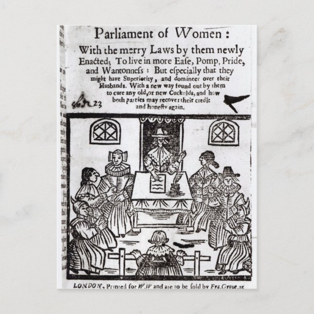Cartão Postal O Parlamento das Mulheres, 1656 (Frente)