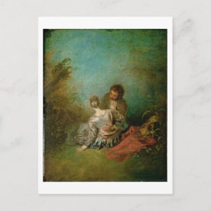 Cartão Postal O pas de falso, c.1717 (óleo em canvas)