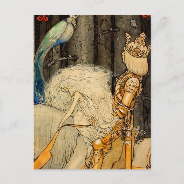 Cartão Postal “O Pássaro Azul” por John Bauer (Frente)