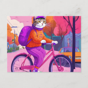 Cartão Postal O Passeio de Volta às Aulas da Jazzy Kitty