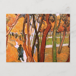 Cartão Postal O Passeio: Folhas Caindo de Vincent van Gogh
