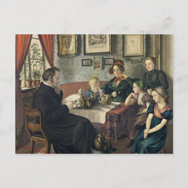 Cartão Postal O Pastor Johann Wilhelm Rautenberg e o seu (Frente)