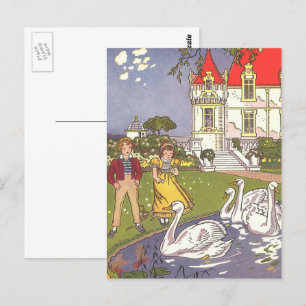 Cartão Postal O Patinho Feio, Conto de Fadas Clássico por Hauman
