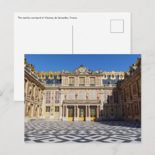 Cartão Postal O pátio de mármore do Palácio de Versalhes, França