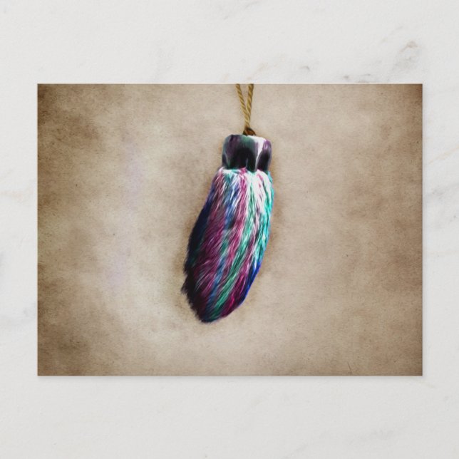 Cartão Postal O pé de coelho afortunado colorido (Frente)