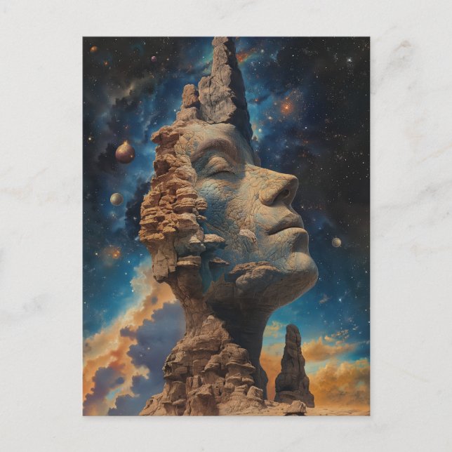 Cartão Postal O Pensador Excelente Da Arte Da Fantasia Universo (Frente)
