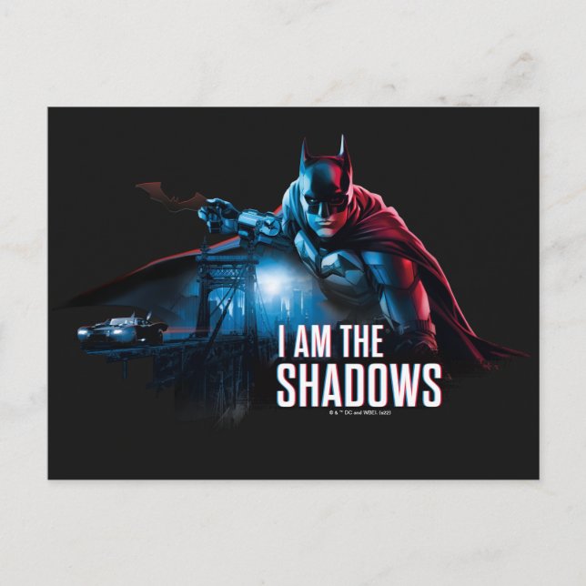 Cartão Postal O Personagem Batman Gráfico - Eu Sou as Sombras (Frente)