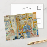 Cartão Postal O Pintor do Esqueleto | James Ensor<br><div class="desc">O Pintor do Esqueleto (1896) de James Ensor é um trabalho de arte surreal e satírico com um esqueleto, simbolizando a morte, engajado na pintura. A composição combina humor escuro com uma escova vibrante e caótica, característica do estilo Ensor. A pintura reflete o fascínio do artista pela mortalidade, o absurdo...</div>