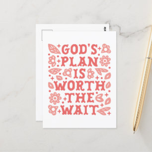 Cartão Postal O plano de Deus vale a pena esperar a garota crist