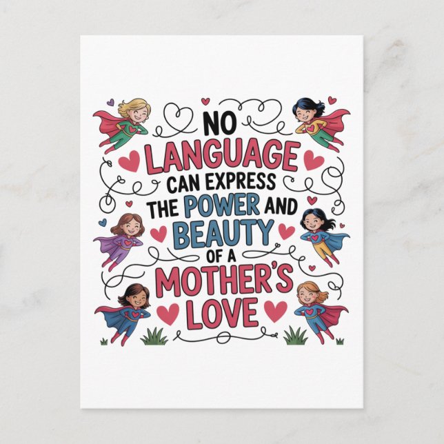 Cartão Postal O Poder e a Beleza do Amor de uma Mãe (Frente)