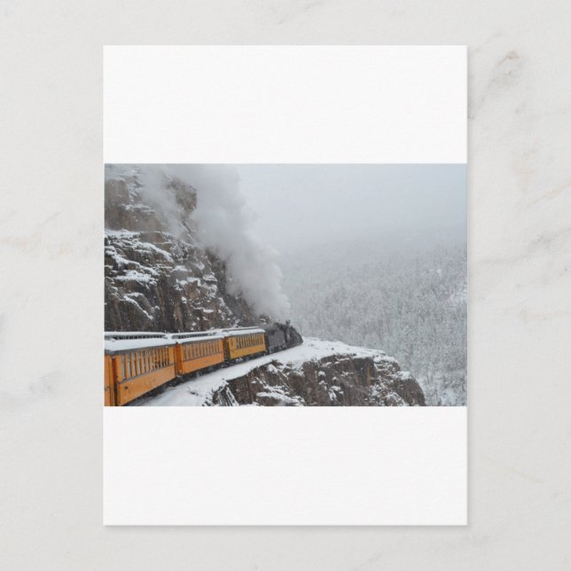 Cartão Postal O Polar Express Arredonda a Curva (Frente)