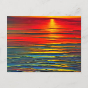Cartão Postal O pôr do sol no oceano de uma forma abstrata