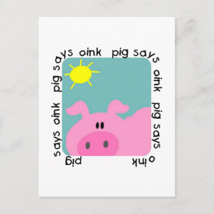 Cartão Postal O porco diz Oink o camiseta e os presentes