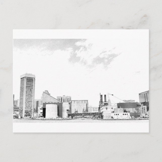 Cartão Postal O porto interior de Baltimore (Frente)