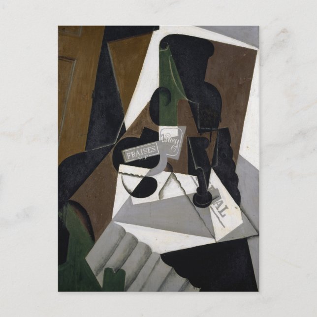 Cartão Postal O Pote de sorvete de morango, 1917 (óleo sobre mad (Frente)