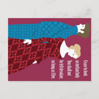 Cartão Postal O presente de Charlotte Bronte "Jane Eyre" com cit