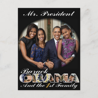 Cartão Postal O PRESIDENTE OBAMA e A PRIMEIRA FAMÍLIA