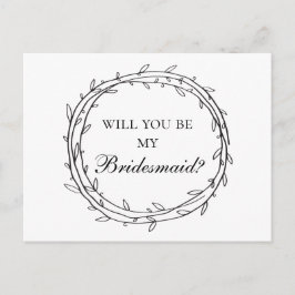 Cartão Postal O preto e branco moderno será minha dama de honra