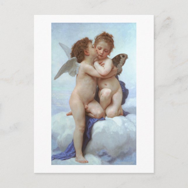 Cartão Postal O primeiro beijo, amor e psyche, Bouguereau (Frente)