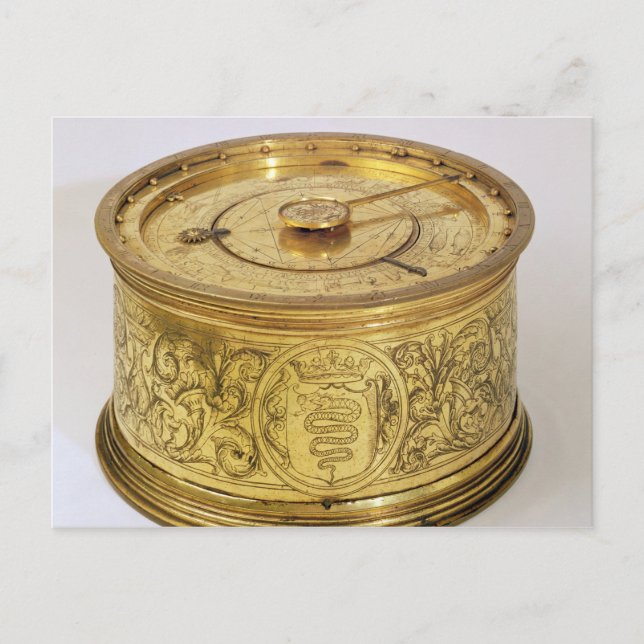 Cartão Postal O primeiro relógio acionado por primavera com fuse (Frente)