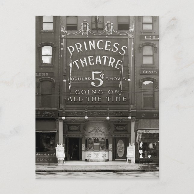 Cartão Postal O Princess Theatre, 1910 (Frente)