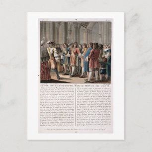 Cartão Postal O Príncipe de Conti (1664-1709) elogia o Duque