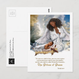 Cartão Postal O Príncipe do Anjo da Paz e o Bebê Jesus Natal