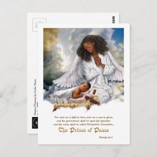 Cartão Postal O Príncipe do Anjo da Paz e o Bebê Jesus Natal