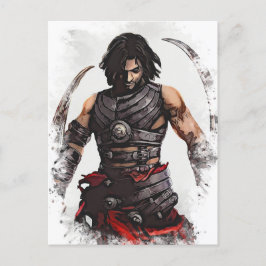 Cartão Postal O príncipe guerreiro persa Fantasy Art
