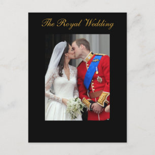 Cartão Postal O Príncipe Real Casado William Kate Middleton