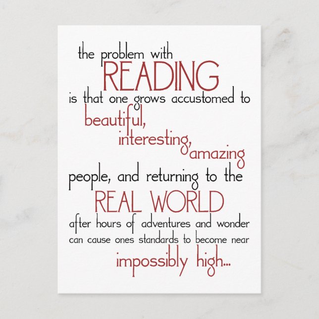 Cartão Postal O problema com a leitura (Frente)
