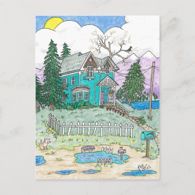 Cartão Postal O Puddle, Perseguindo os arco-íris (Frente)