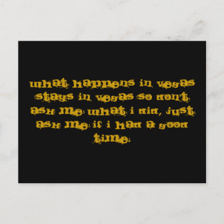 CARTÃO POSTAL O QUE ACONTECE EM LAS VEGAS FICA EM LAS VEGAS ENTÃ