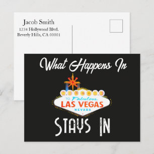 Cartão Postal O que acontece em Vegas fica em Las Vegas à Noite