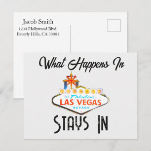 Cartão Postal O que acontece em Vegas fica em Las Vegas à Noite