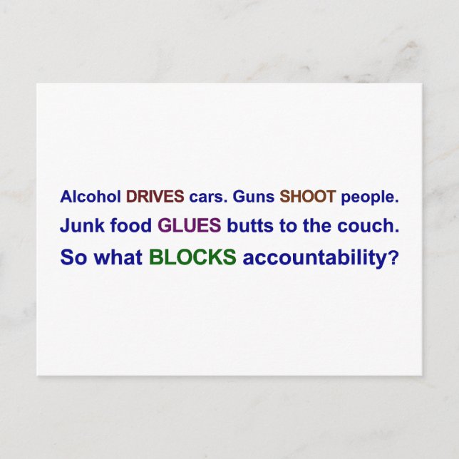 Cartão Postal O que aconteceu com a responsabilidade pessoal (Frente)