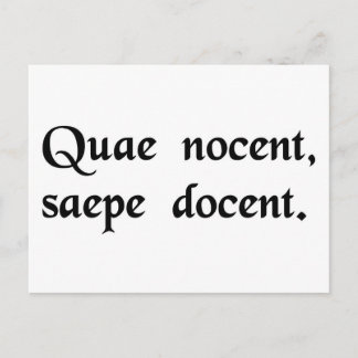 Cartão Postal O que dói, frequentemente instrui.