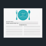Cartão Postal O que há para placas de receita de Chá de panela J<br><div class="desc">Cartões de receita da cozinha de Chá de panela contemporânea com um prato azul na moda com garfo e colher em um fundo branco nítido. A frente do nosso cartão de receita oferece espaço para um título de receita, da cozinha e do espaço de ingredientes. Sacudir nosso cartão de receita...</div>