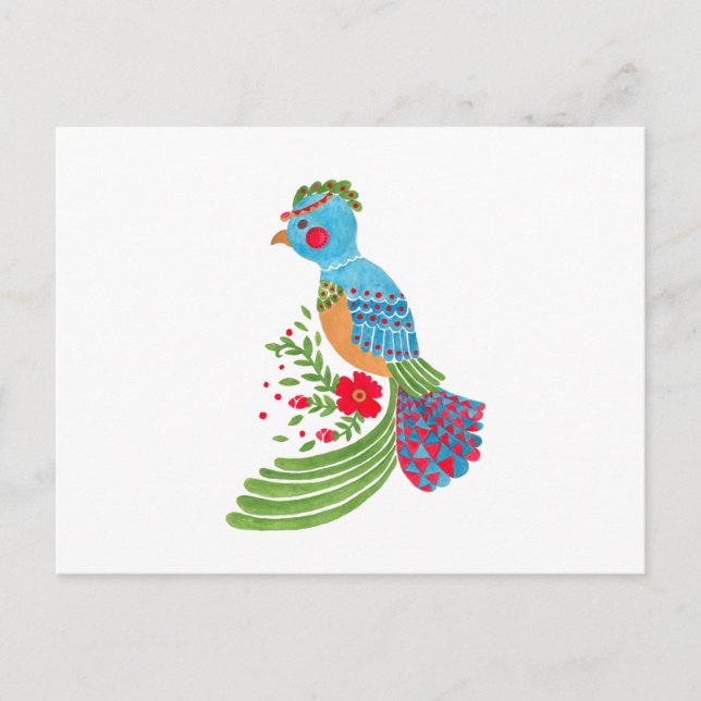 Cartão Postal O quetzal azul (Frente)