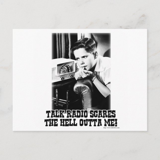Cartão Postal O rádio de palestra é assustador (Frente)