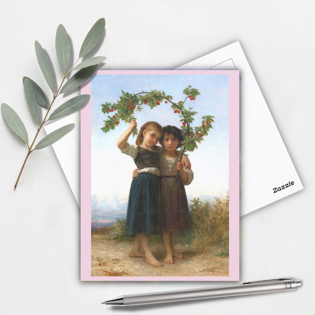 Cartão Postal O Ramal de Cereja de William Bouguereau (Criador carregado)