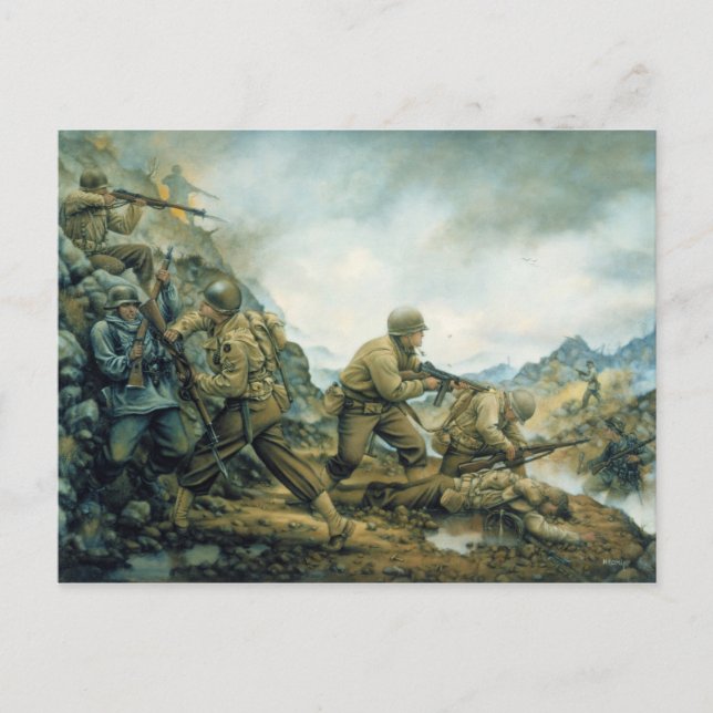 Cartão Postal O Red Bull na Linha de Inverno por Donna Neary (Frente)