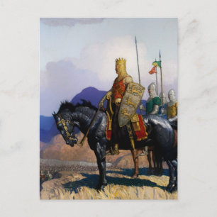 Cartão Postal “O Rei Eduardo Observa a Batalha” por NC Wyeth