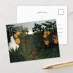 Cartão Postal O Repassado do Leão | Henri Rousseau<br><div class="desc">O Repassado do Leão (1907) pelo artista poste-impressionista francês Henri Rousseau. A pintura original é um óleo na canvas, que representa um leão alimentador em um cenário de selva. Rousseau tirou suas muitas cenas de selva lendo viagem e visitando o jardim botânico de Paris. Ele era um artista autodidata e...</div>