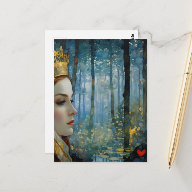 Cartão Postal O retrato de conto de coração perdido da Rainha (Frente/Verso In Situ)