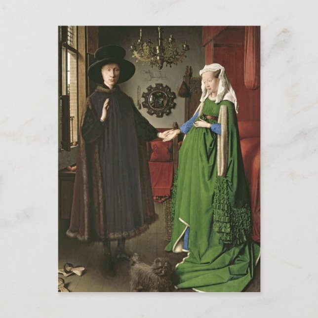 Cartão Postal O retrato de Giovanni Arnolfini (Frente)